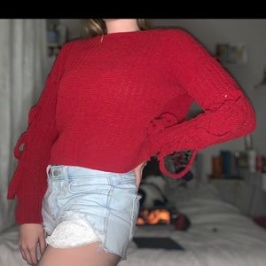 Red Cropped Sweater